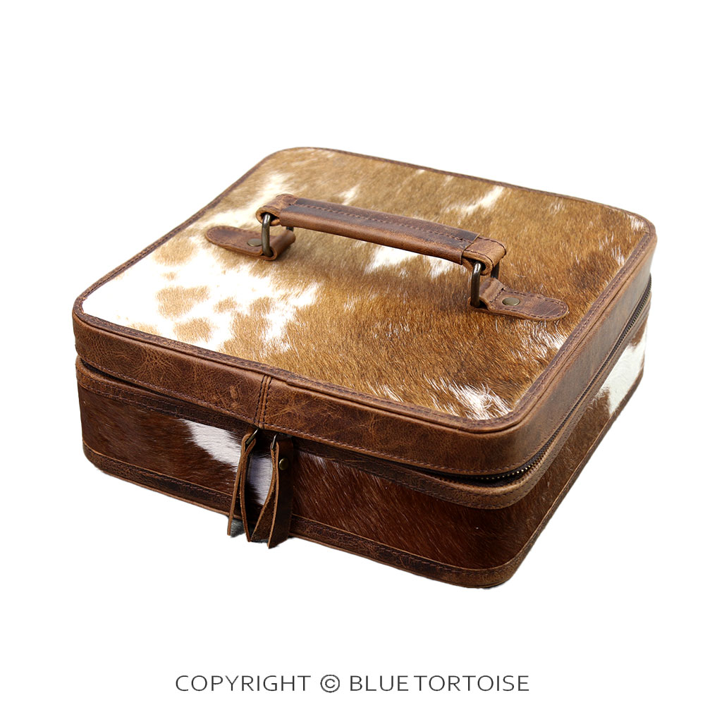 Handmade Cowhide Genuine Leather Jewelry Box