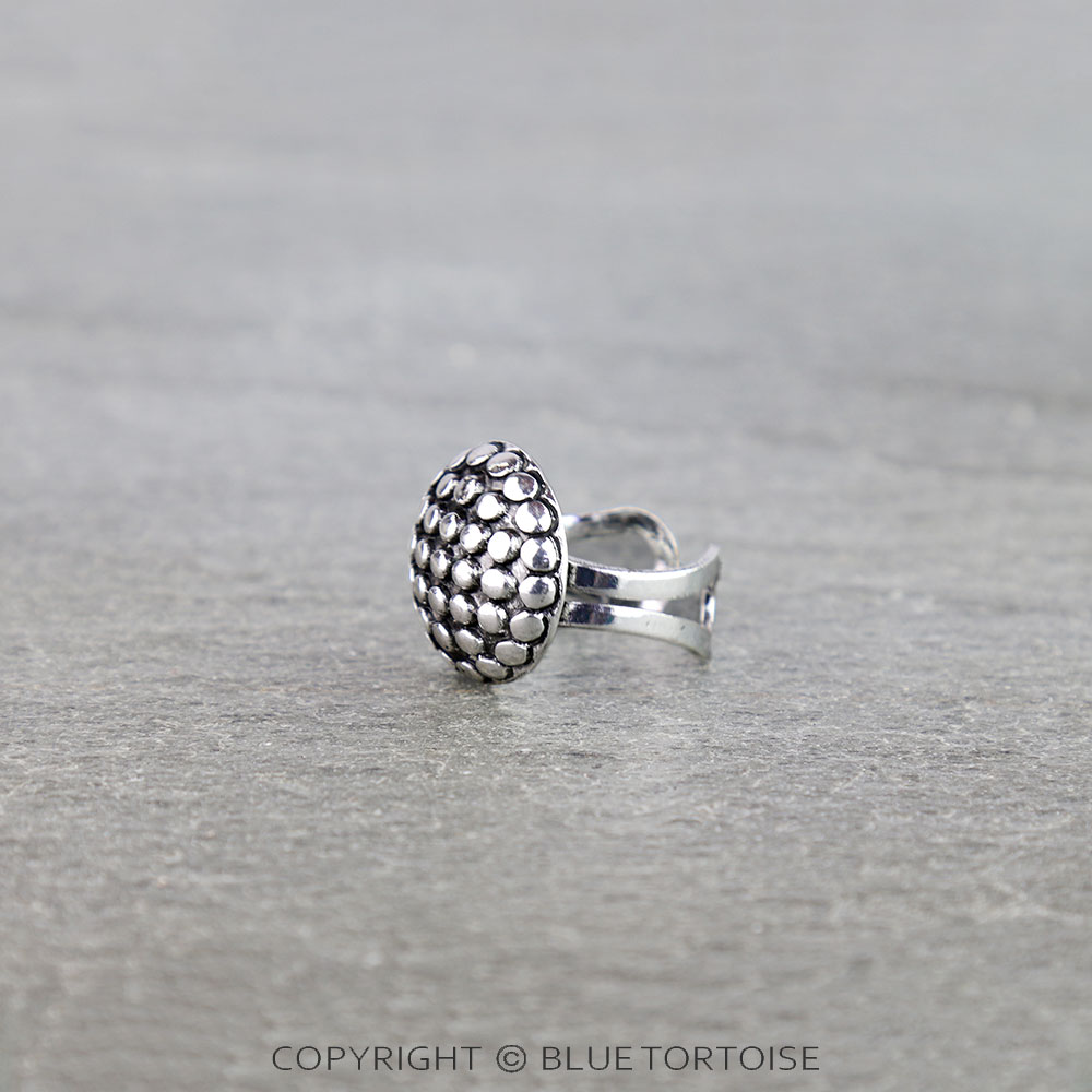Western Round Ball Bubble Cuff Ring - Image 2