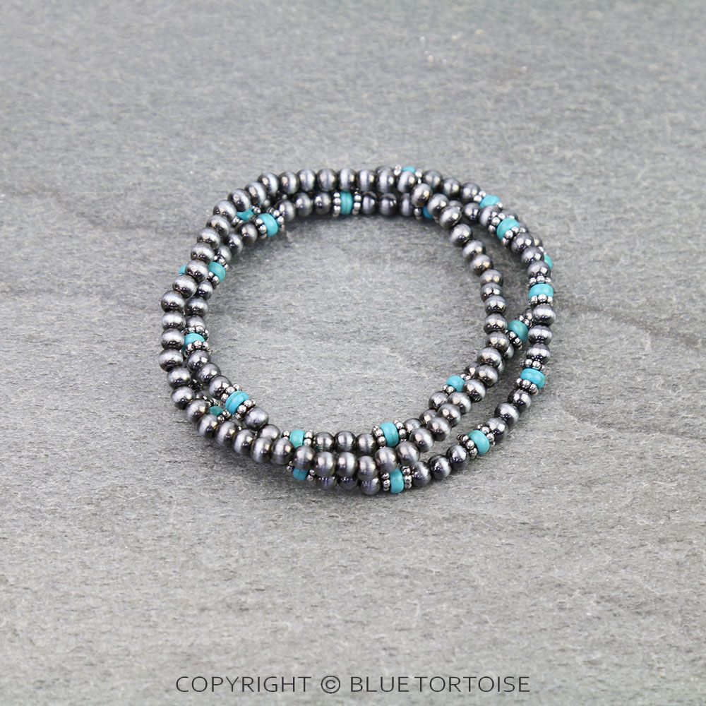 Navajo Style Pearl Stackable Bracelets