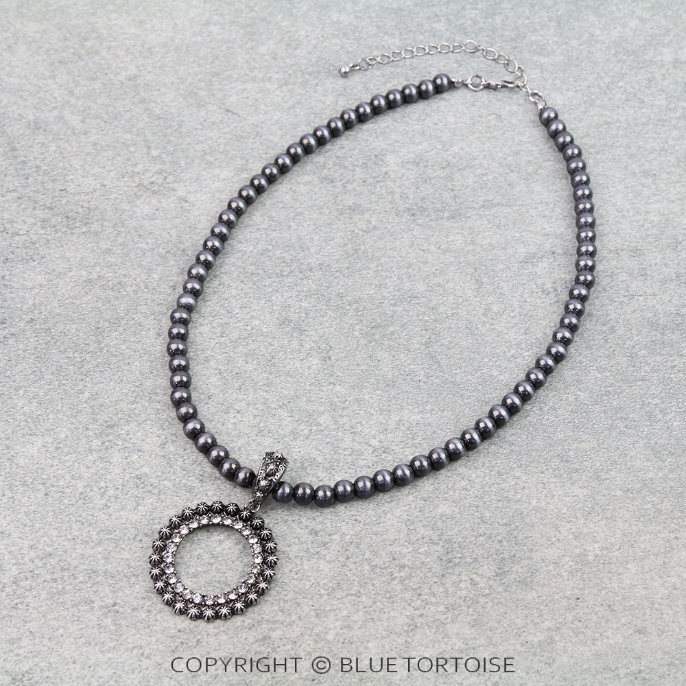 Western Concho Stone Necklace
