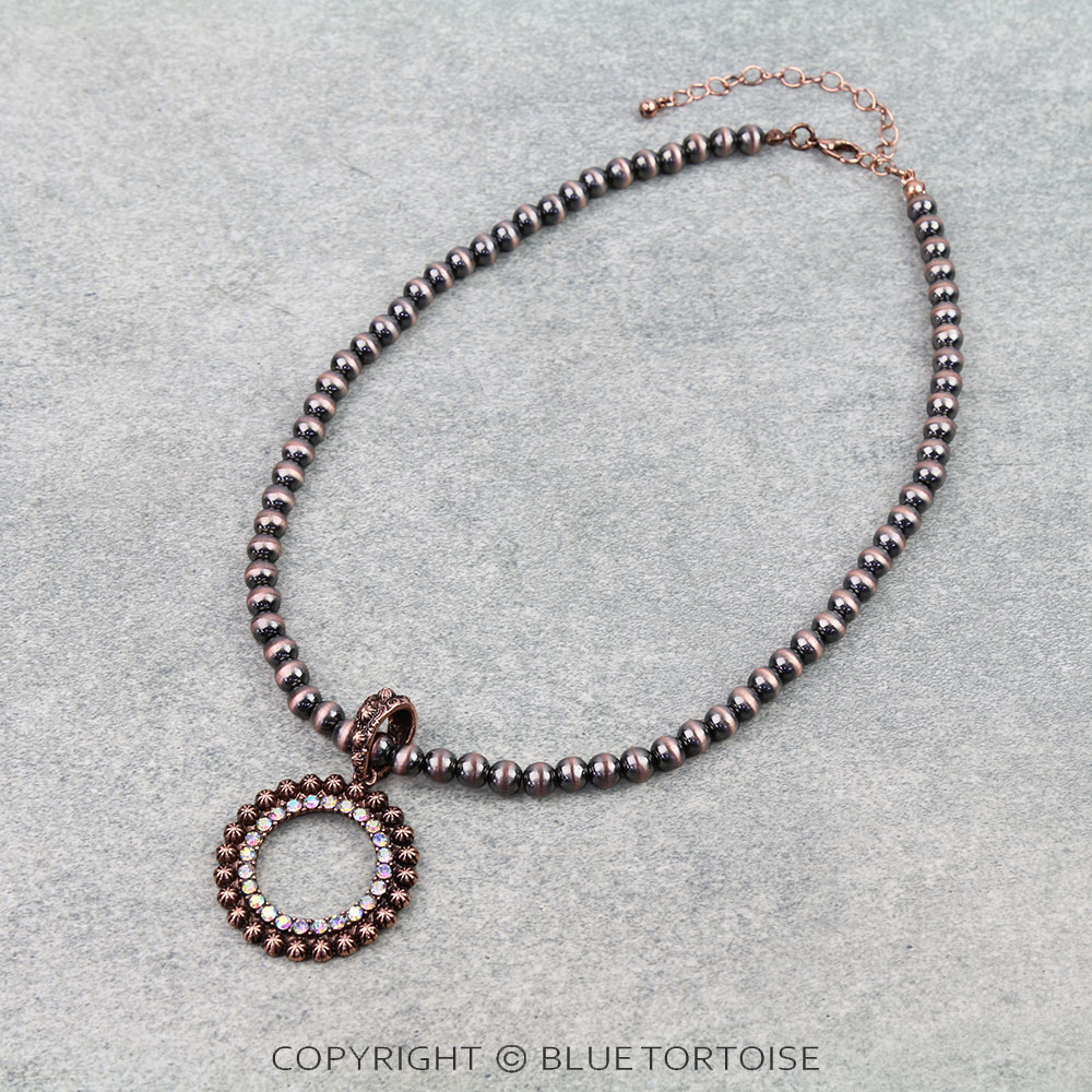 Western Concho Stone Necklace