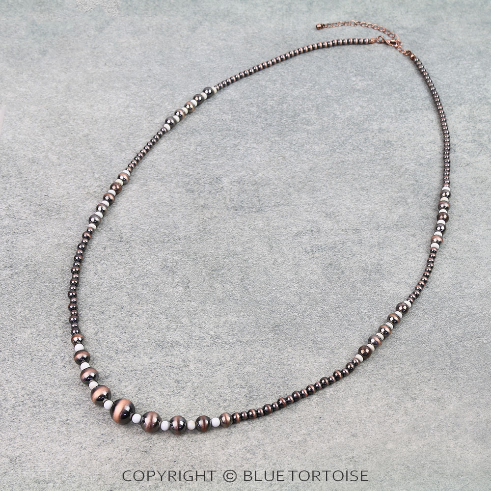 Western Navajo Style Pearl Long Necklace