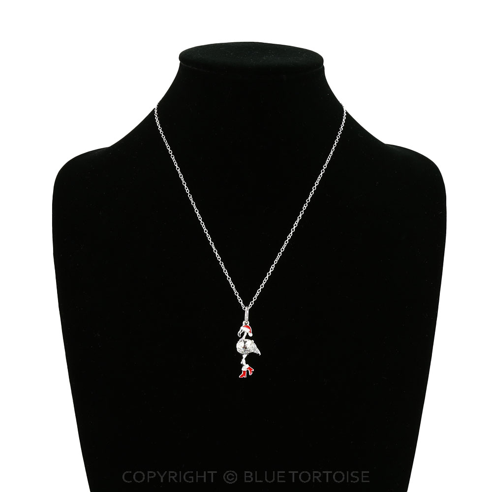 Christmas Flamingo Santa Necklace - Image 2