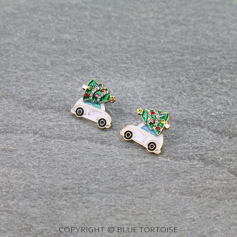 Christmas Tree & Car Stud Earrings