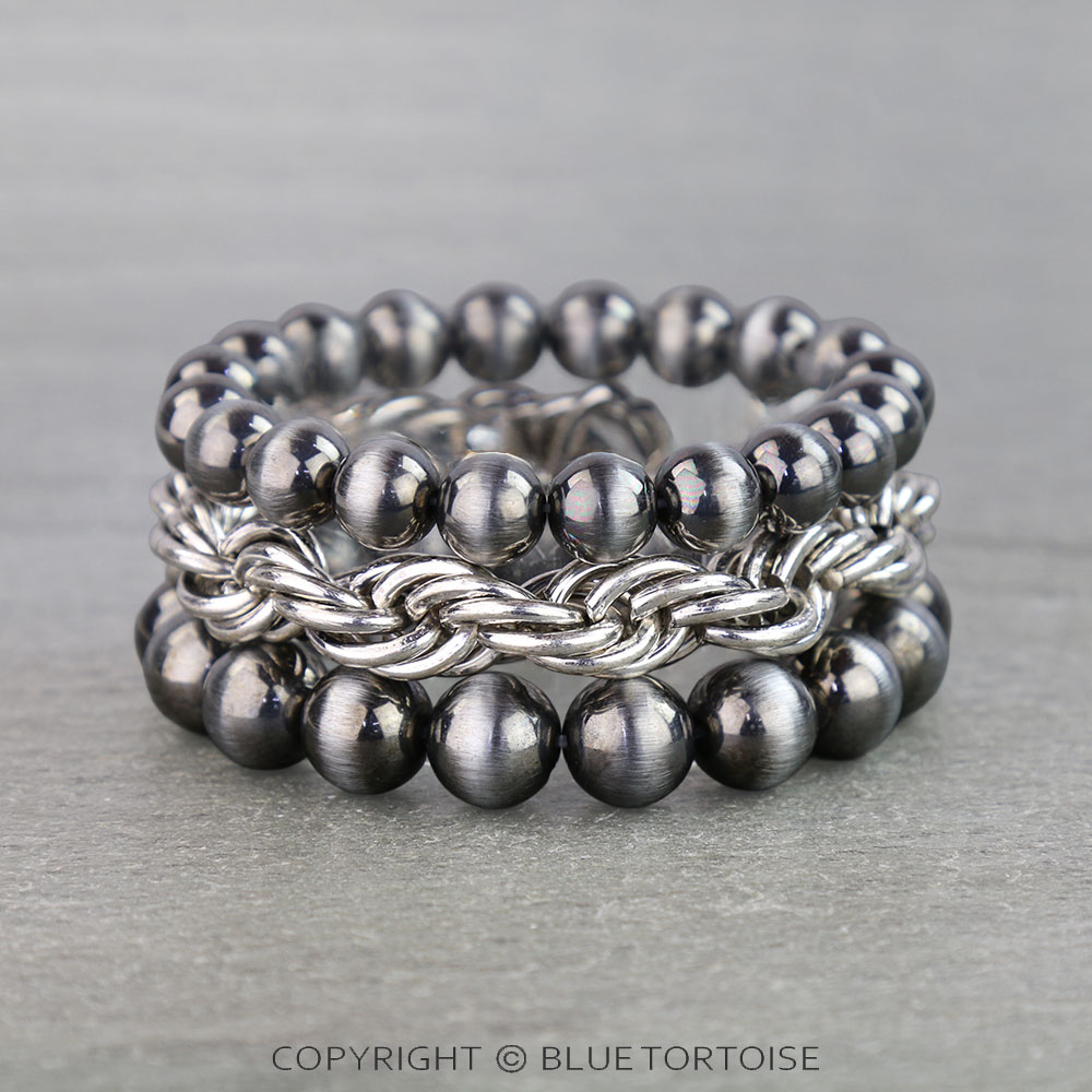 Navajo Style Pearl & Rope TXR Multi Strand Bracelets