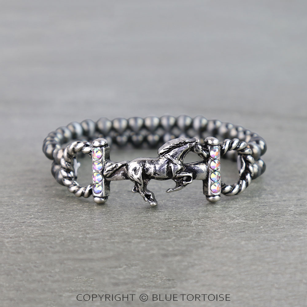 Western Horse Horsebit Stretch Bracelet