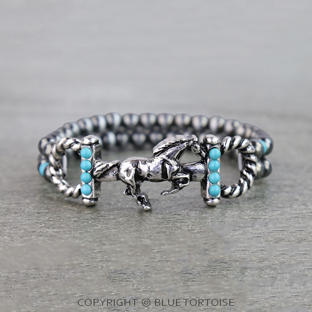 Western Horse Horsebit Stretch Bracelet