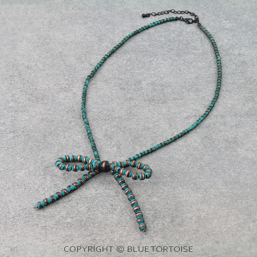 Navajo Style Pearl Bow Necklace