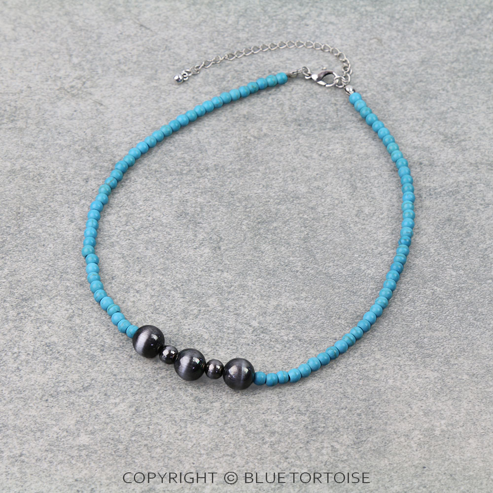 Navajo Style Pearl & Bead Choker