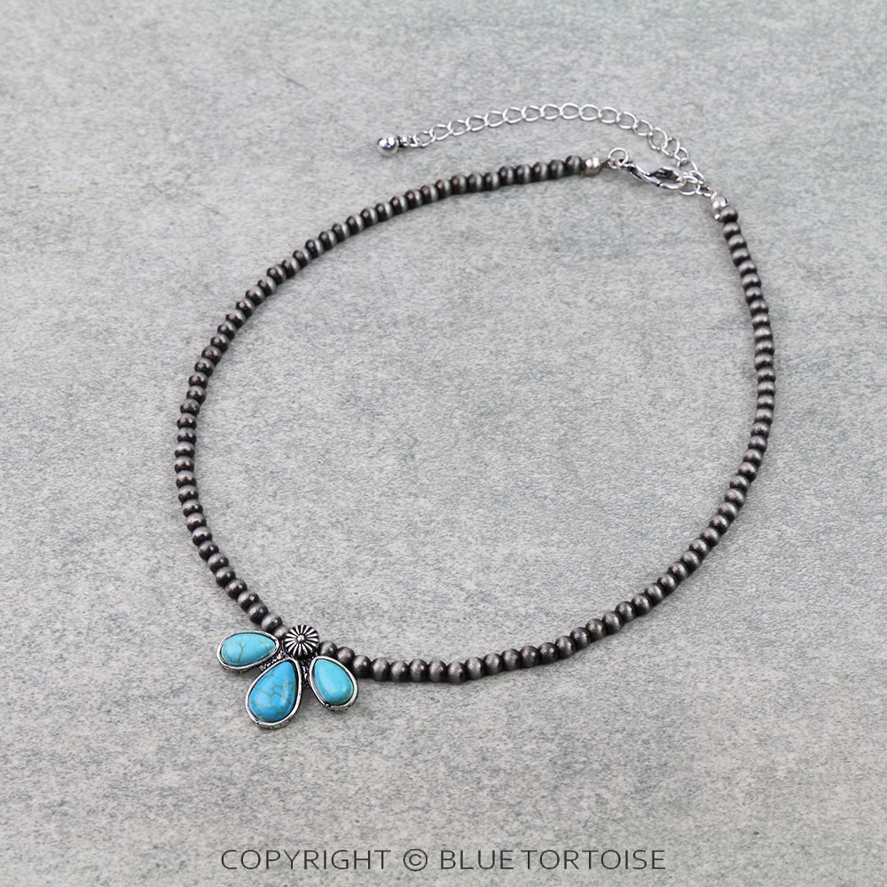 Western Half Concho Stone Choker