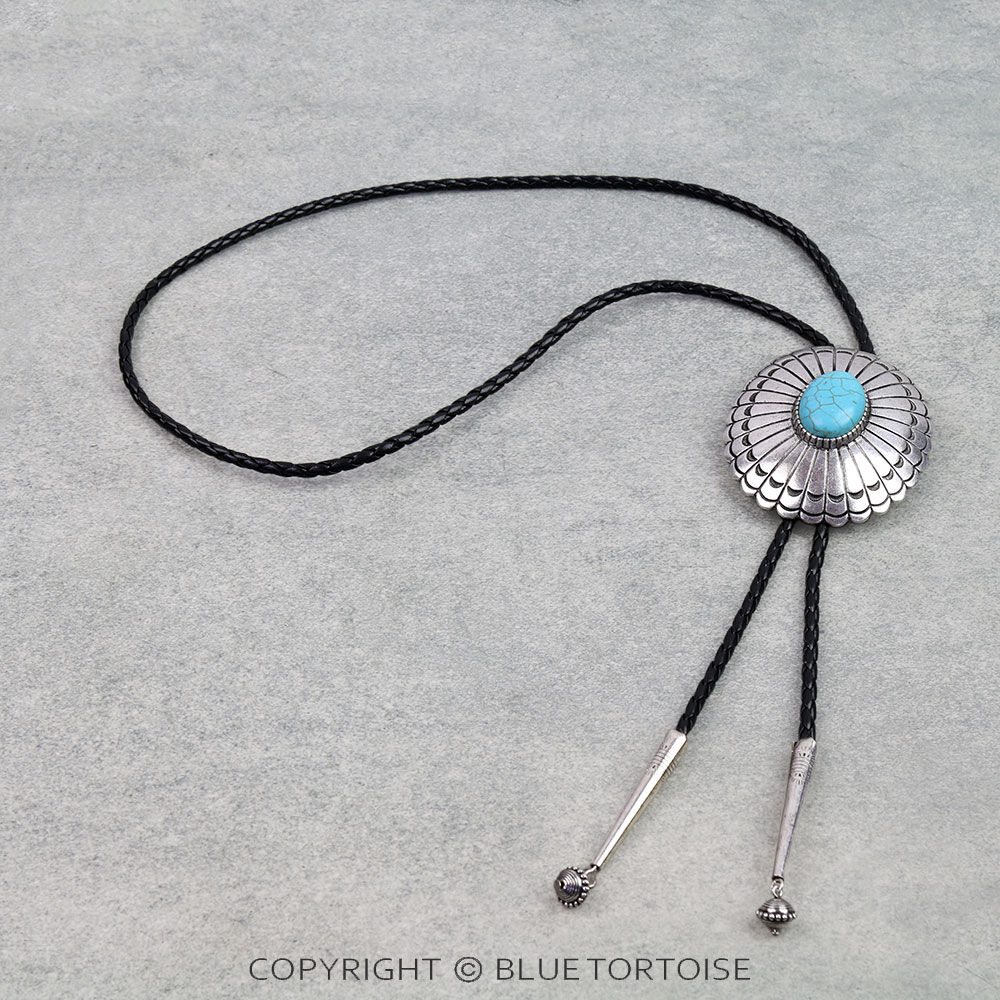 Western Oval Concho Bolo Necklace