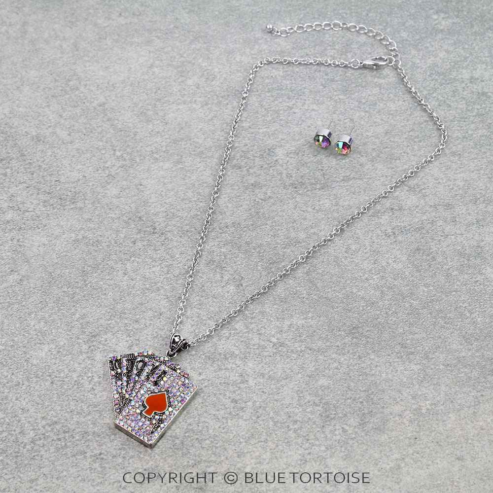 Western Card Theme Necklace Set