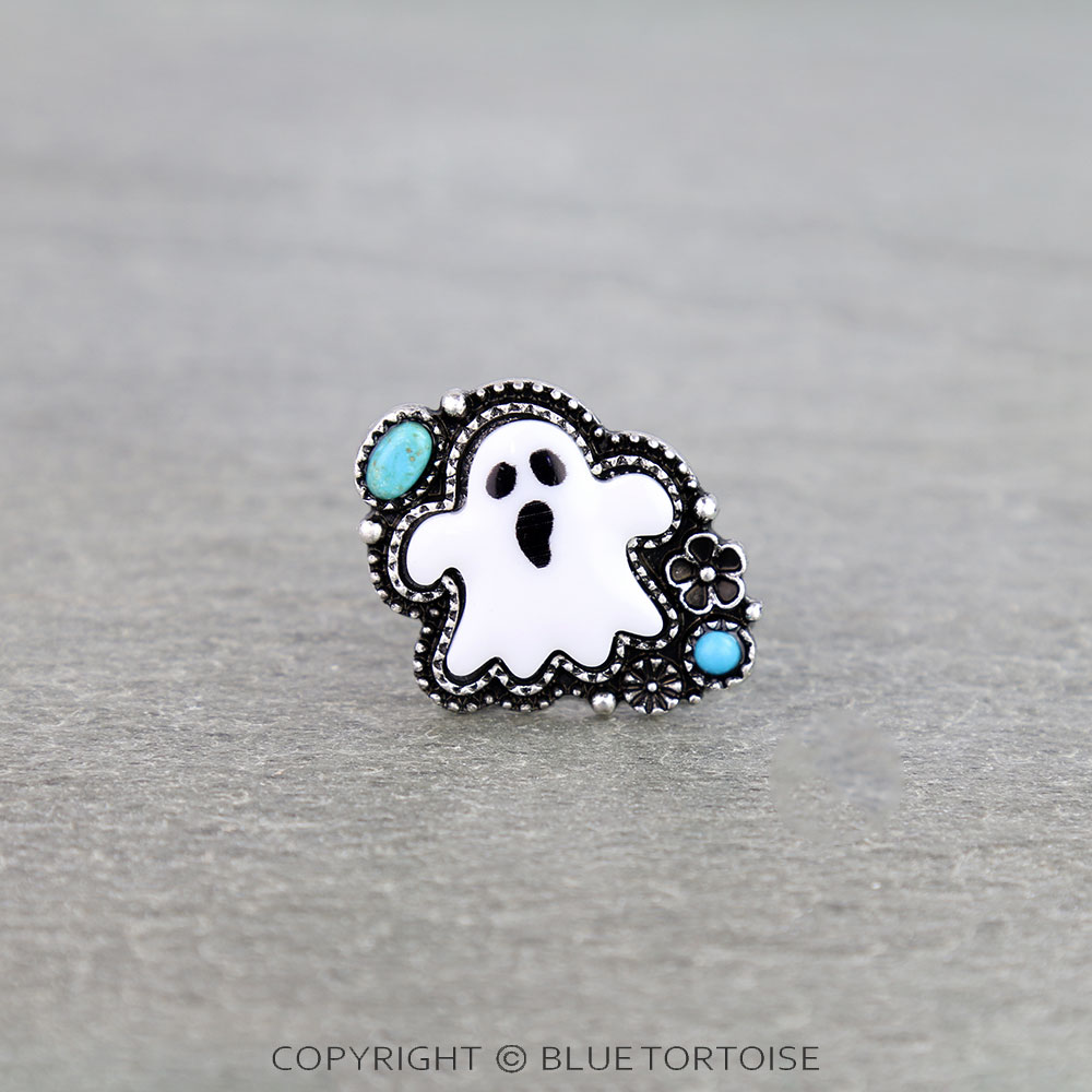 Halloween Spooky Ghost Cuff Ring