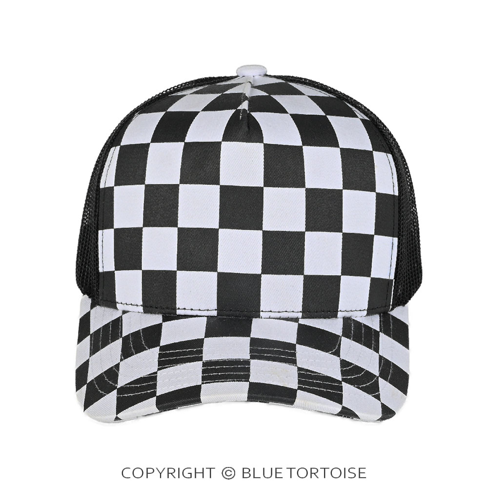 Race Checked Mesh Trucker Cap