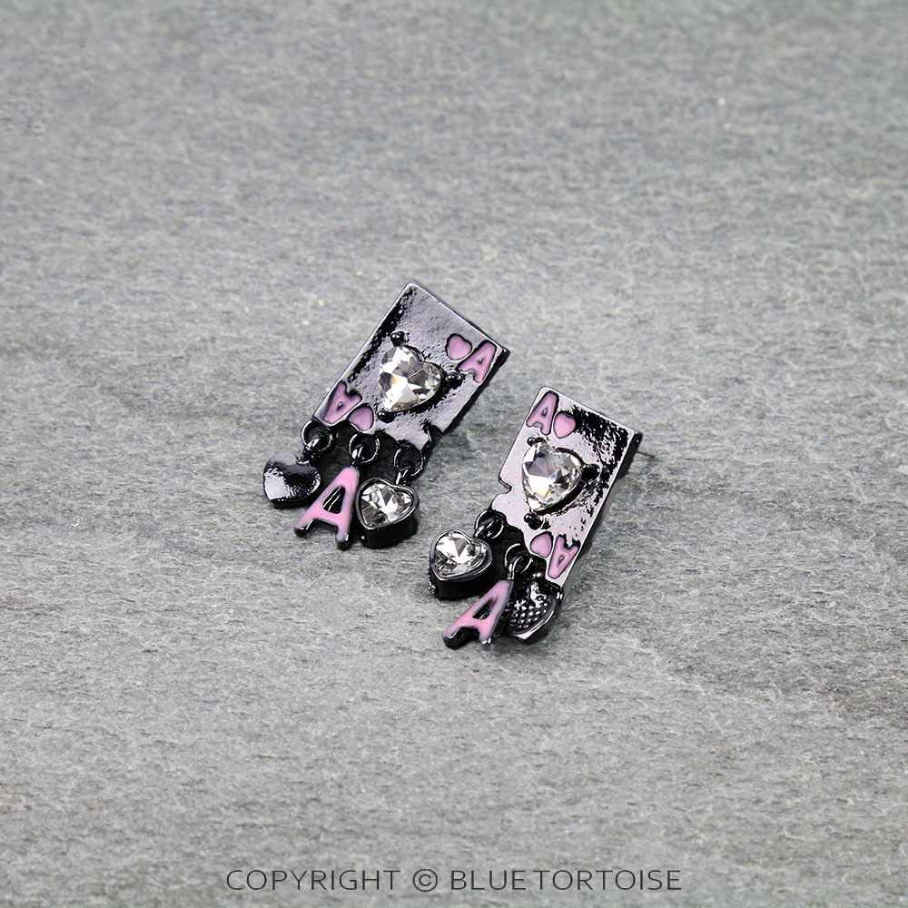 Western Ace of Hearts Stud Earrings
