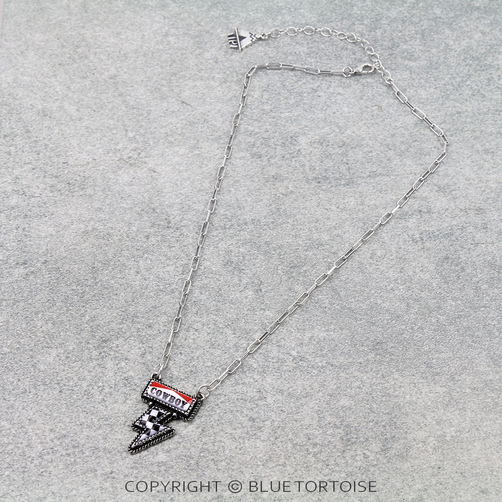 Western Cowboy Checker Necklace