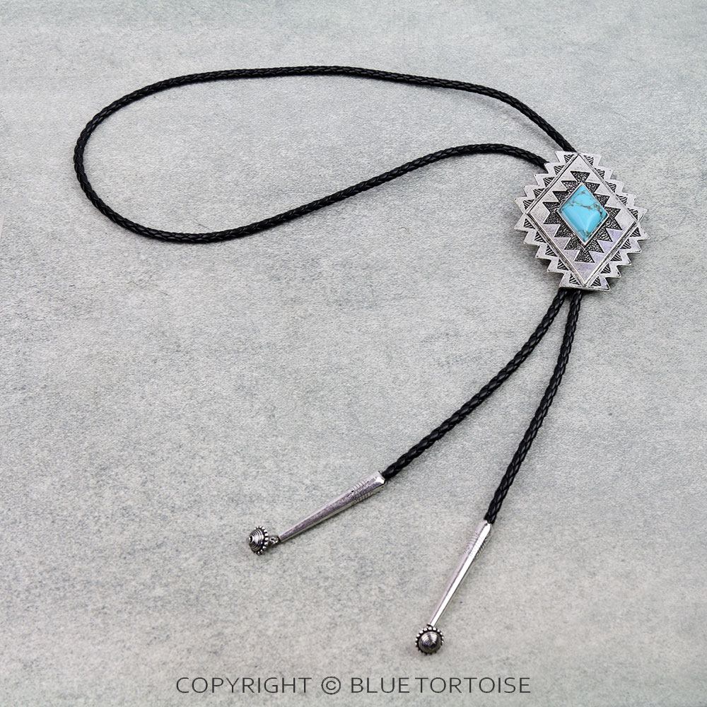 Western Diamond Concho Bolo Necklace