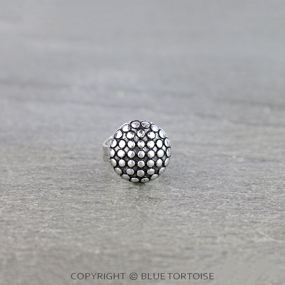 Western Round Ball Bubble Cuff Ring
