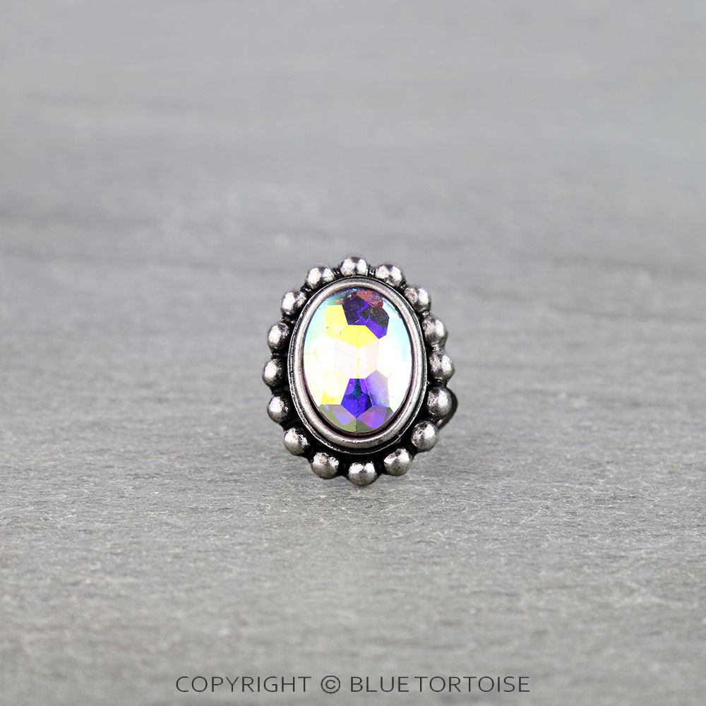 Western Oval Stone Cuff Ring