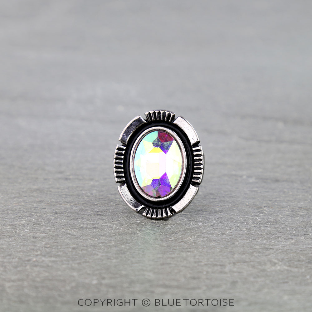 Western Oval Stone Cuff Ring