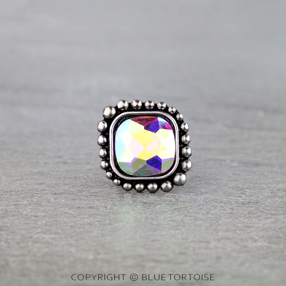Western Square Stone Cuff Ring