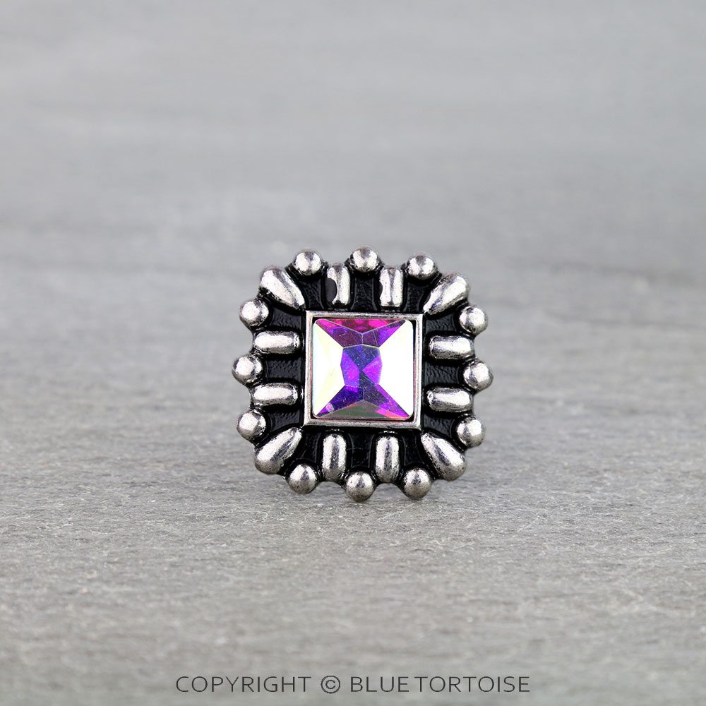 Western Square Stone Cuff Ring
