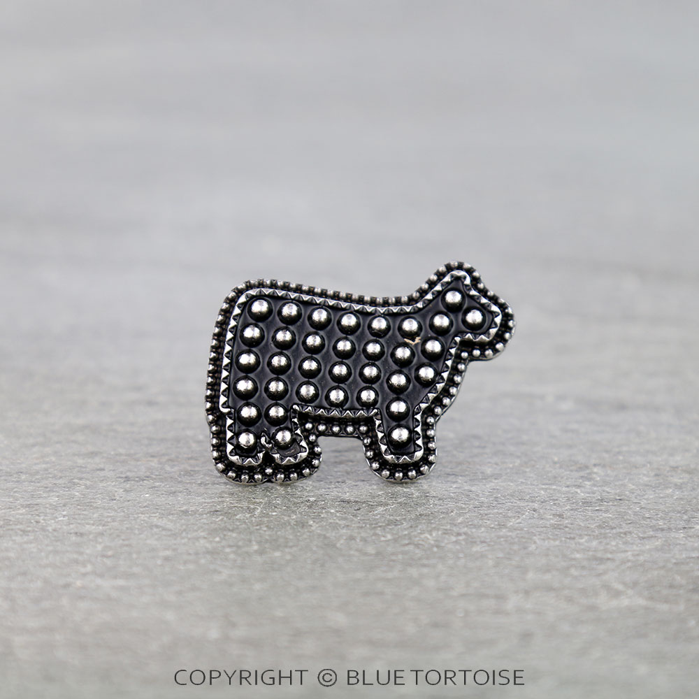 Western Dot Bubble Cow Cuff Ring