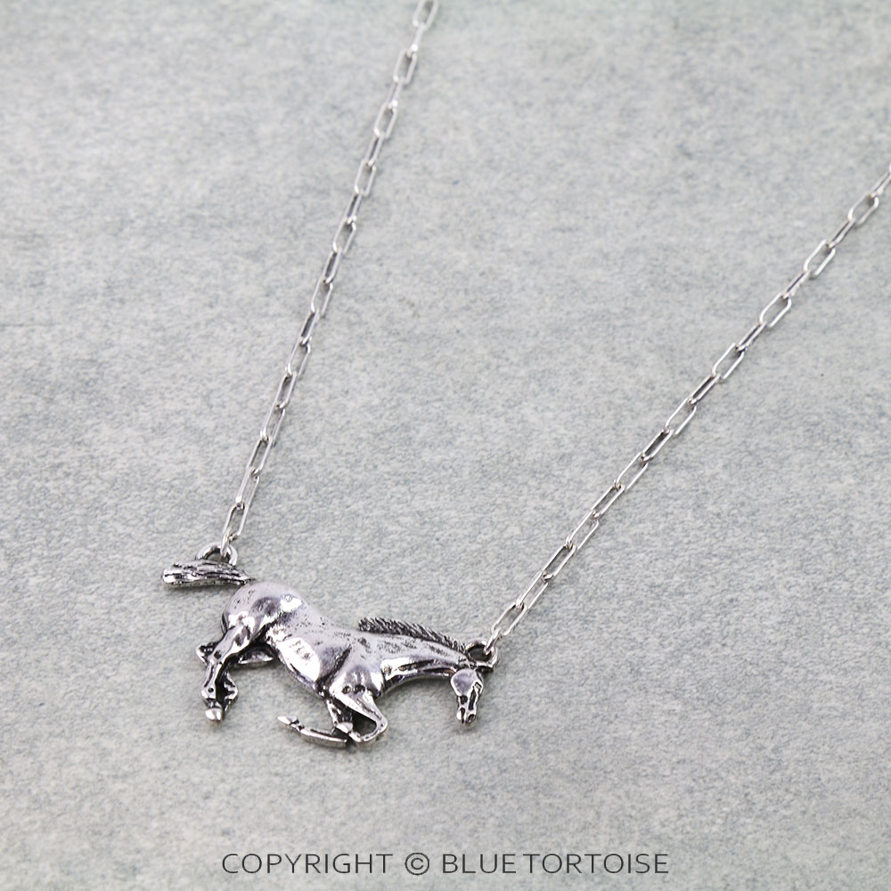 Western Running Horse Necklace