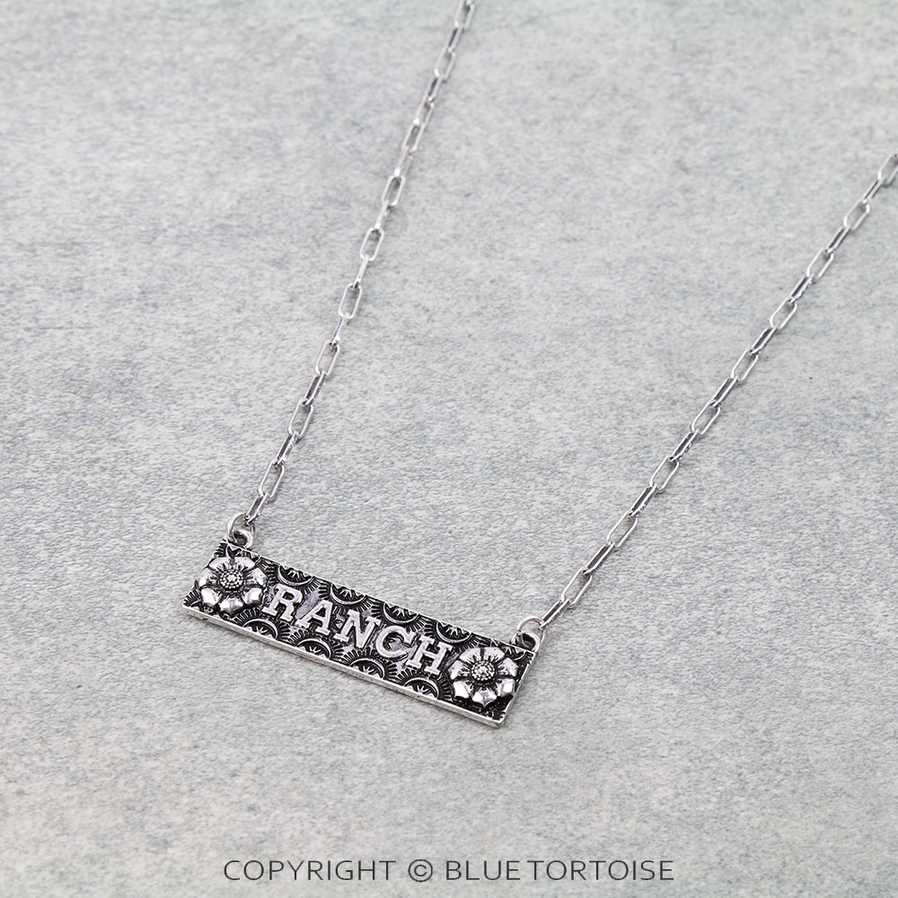 Western Flower Ranch Bar Necklace