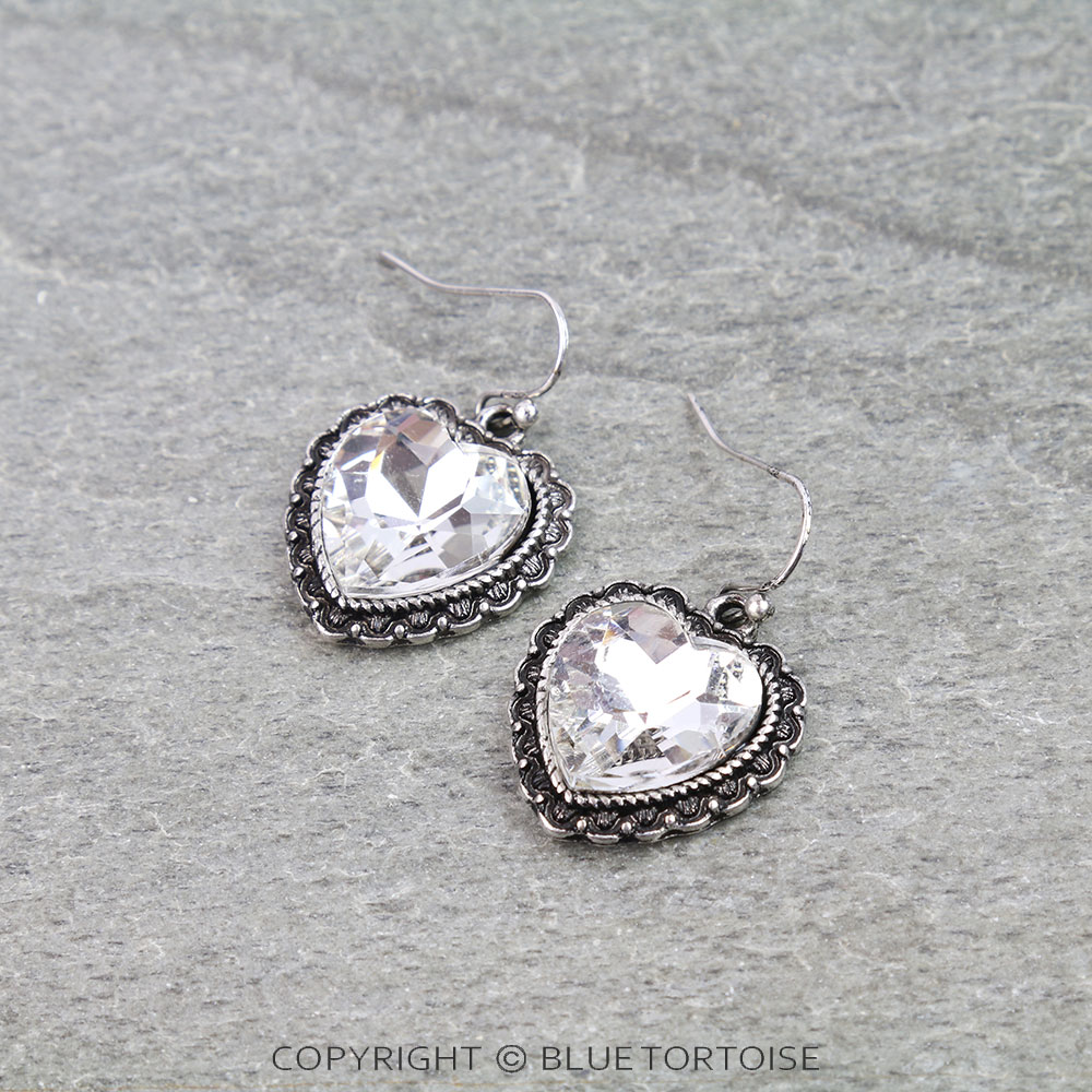 Western Heart Stone Dangle Earrings