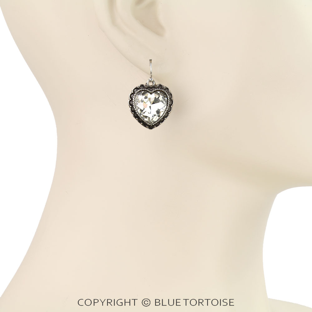 Western Heart Stone Dangle Earrings - Image 2