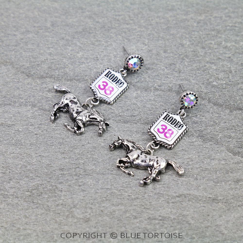 Western Rodeo Print Horse Stud Earrings
