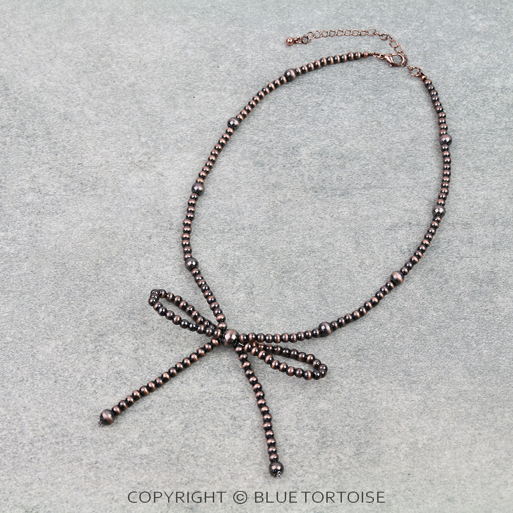 Navajo Style Pearl Bow Necklace