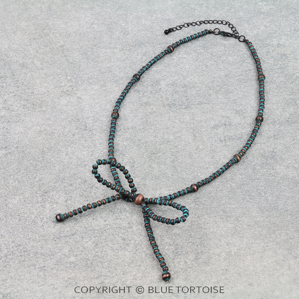 Navajo Style Pearl Bow Necklace