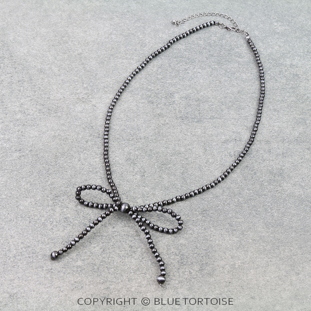 Navajo Style Pearl Bow Necklace