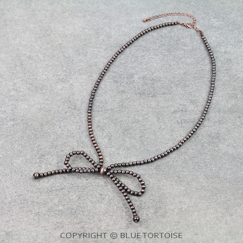Navajo Style Pearl Bow Necklace