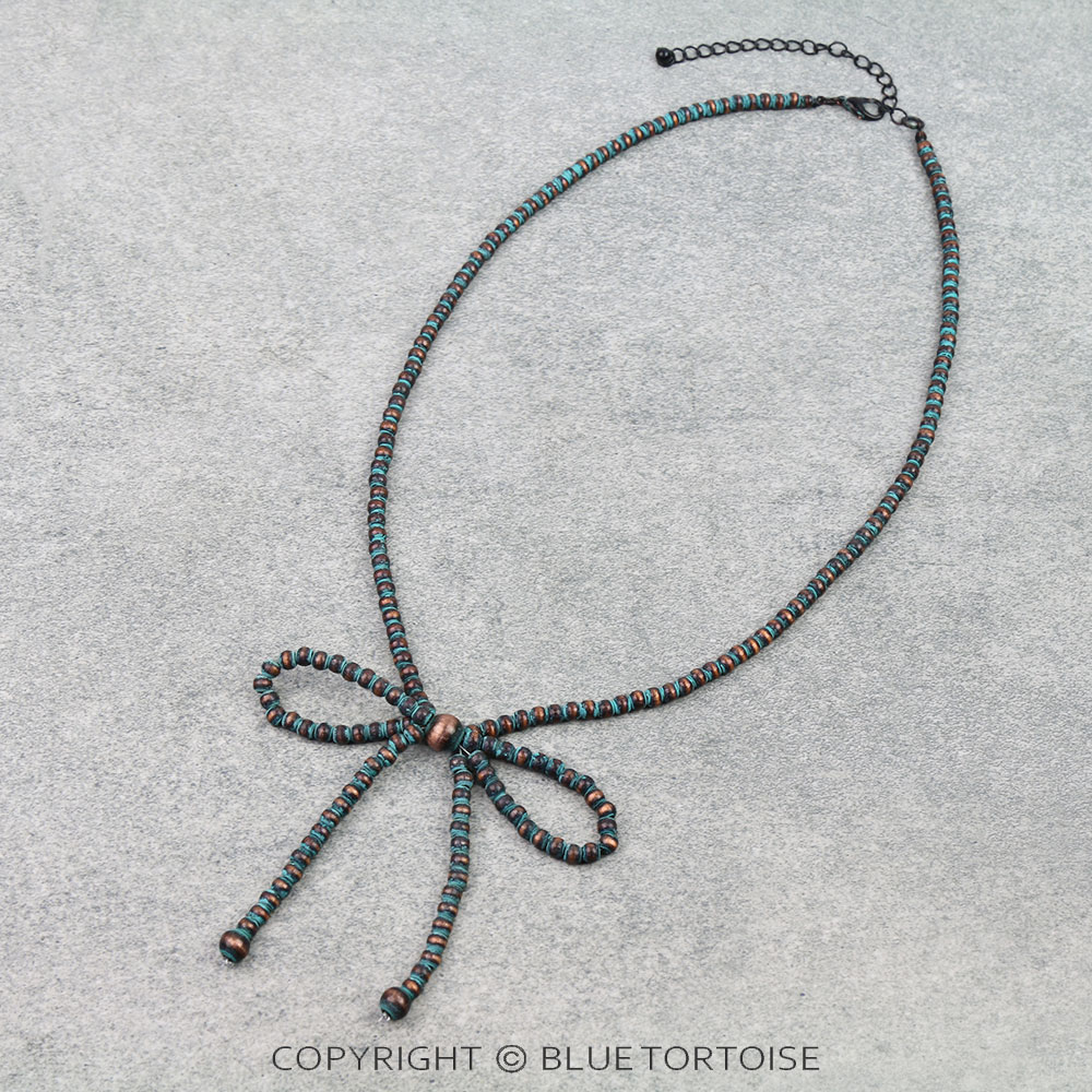 Navajo Style Pearl Bow Necklace