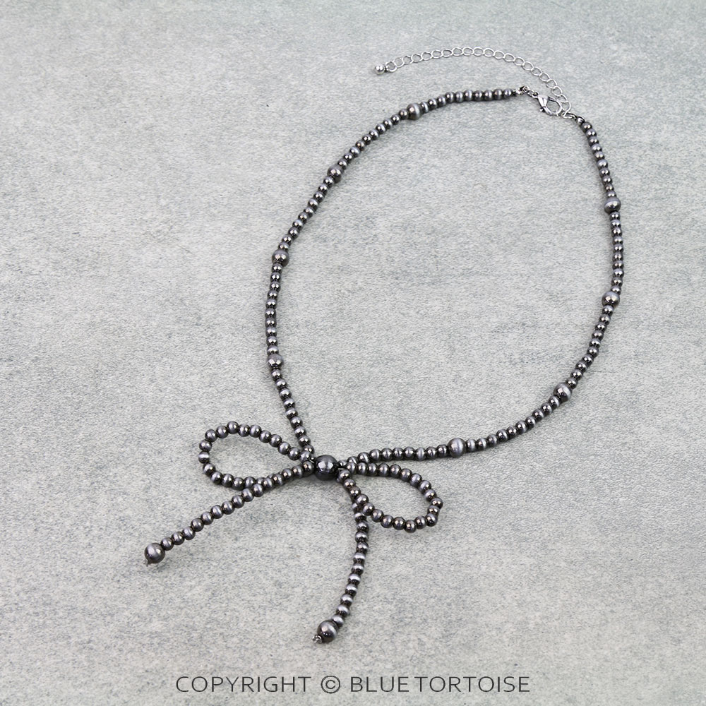 Navajo Style Pearl Bow Necklace