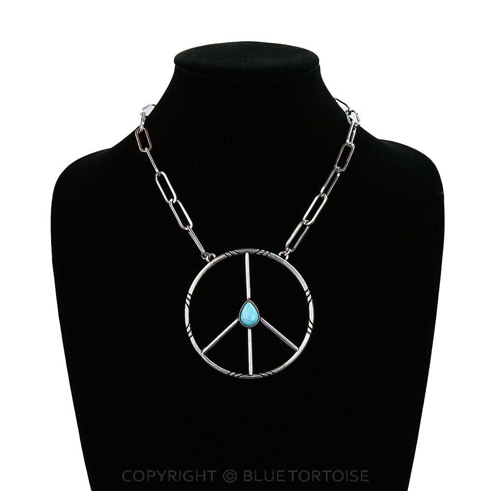 Western Large Peace Sign Necklace - Image 2