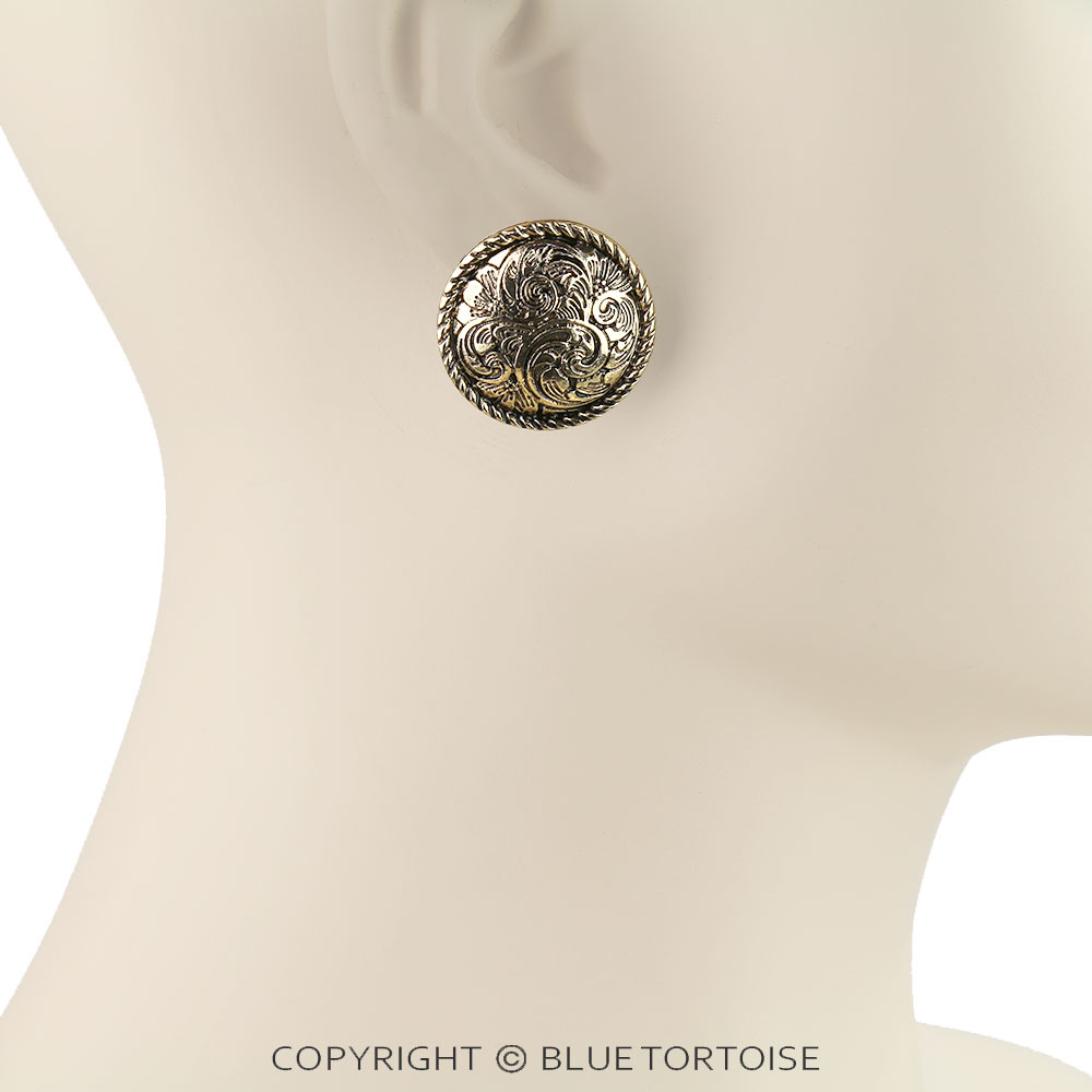 Western Rope TXR Filigree Round Stud Earrings - Image 2