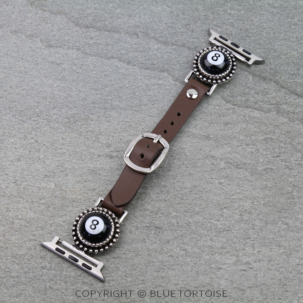 Large 8 Ball Leather Apple Watch Band