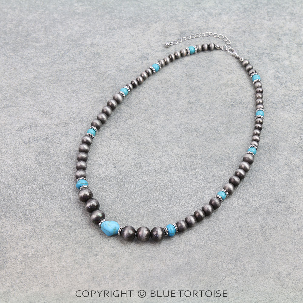 Navajo Style Pearl and Bead Necklace