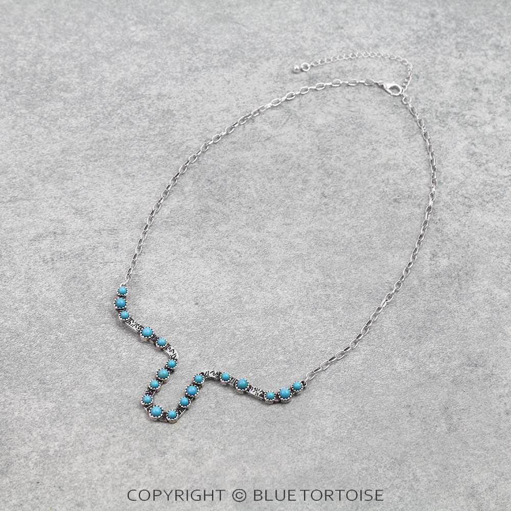 Western Steer Head Stone Necklace