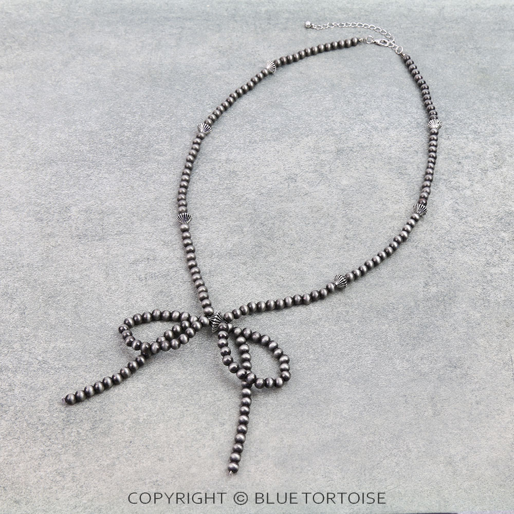 Navajo Style Pearl Bow Necklace