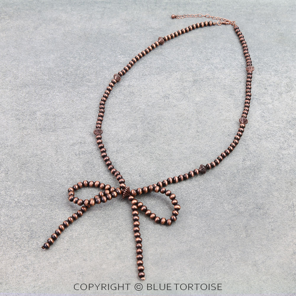 Navajo Style Pearl Bow Necklace