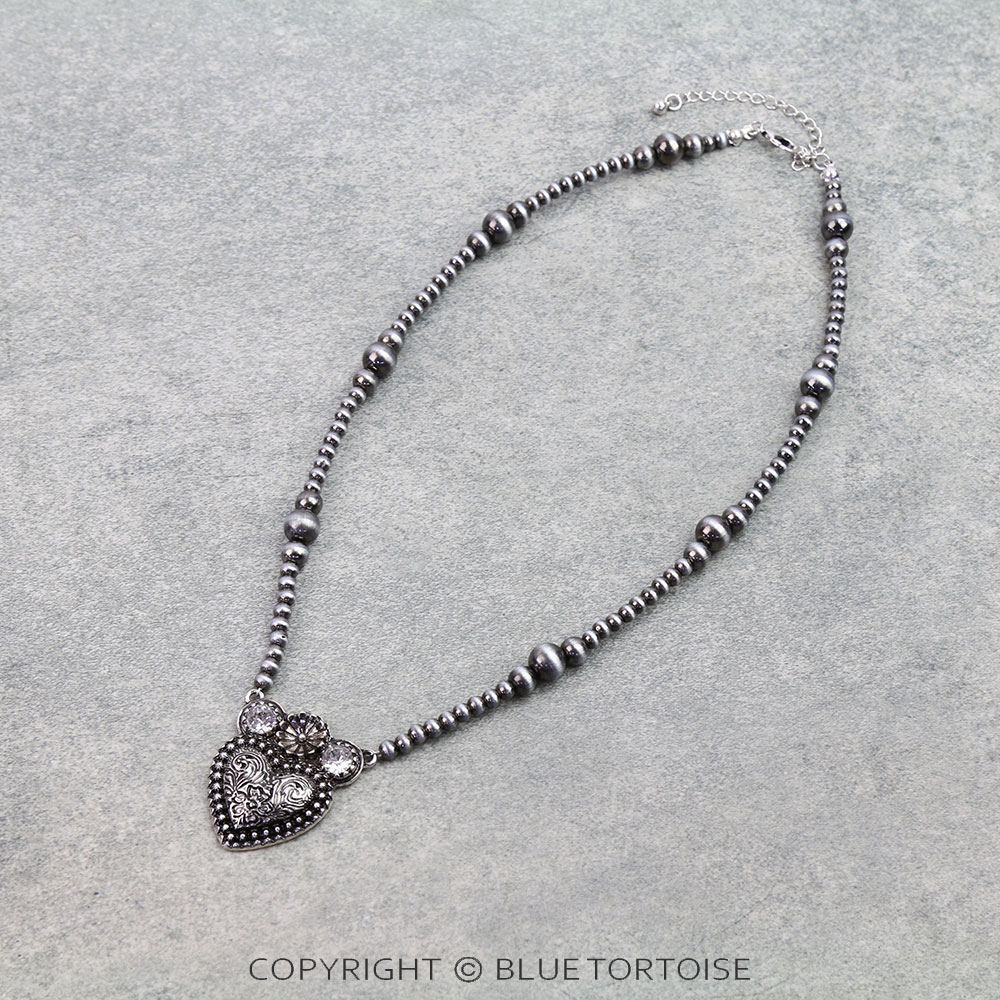 Western Filigree TXR Heart Necklace