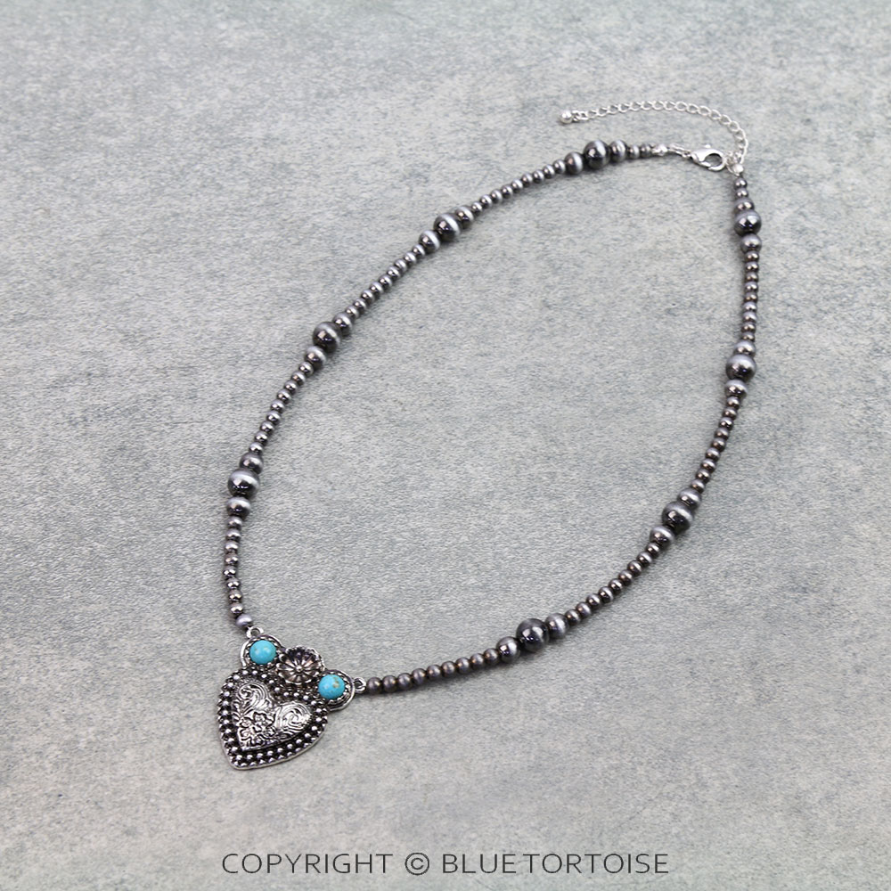 Western Filigree TXR Heart Necklace