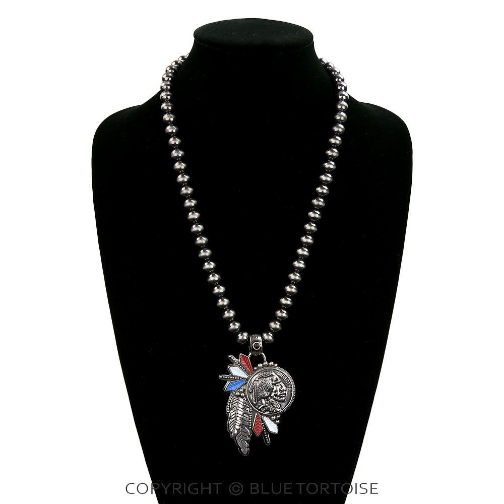 Western Indian Head Coin Pendant Necklace - Image 2