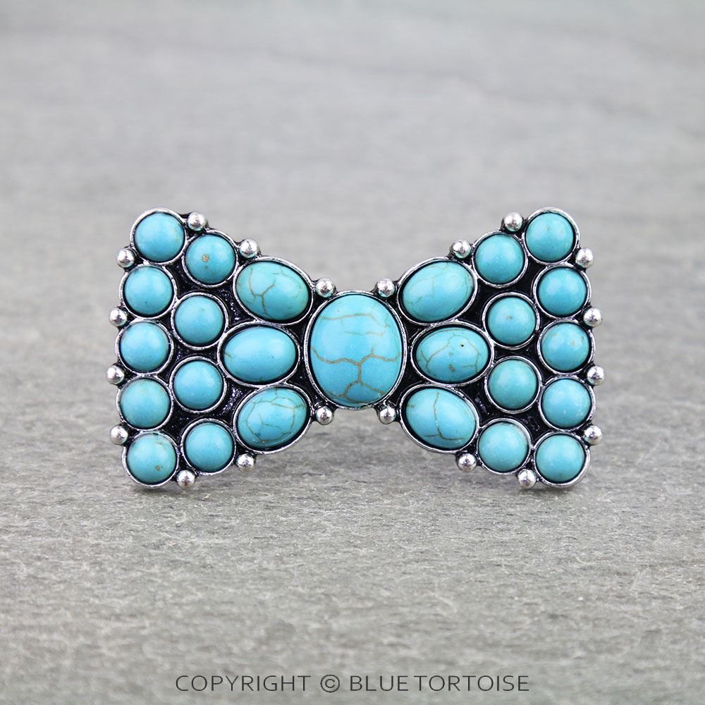 Western Bow Stone Cuff Ring