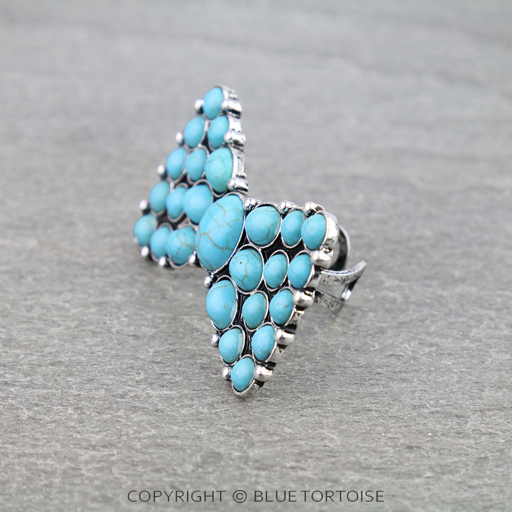 Western Bow Stone Cuff Ring - Image 2